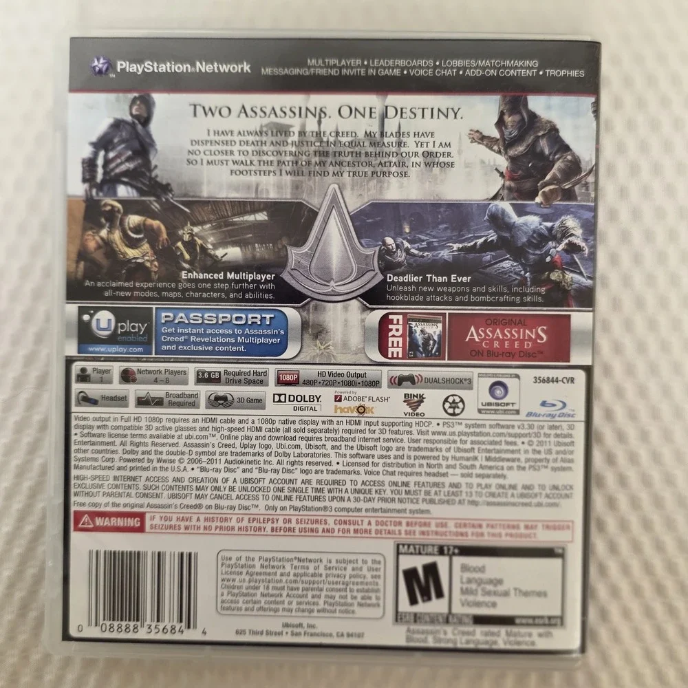 Assassin's Creed Revelations PS3 Game Disc Case Manual Tested Sony Playstation 3